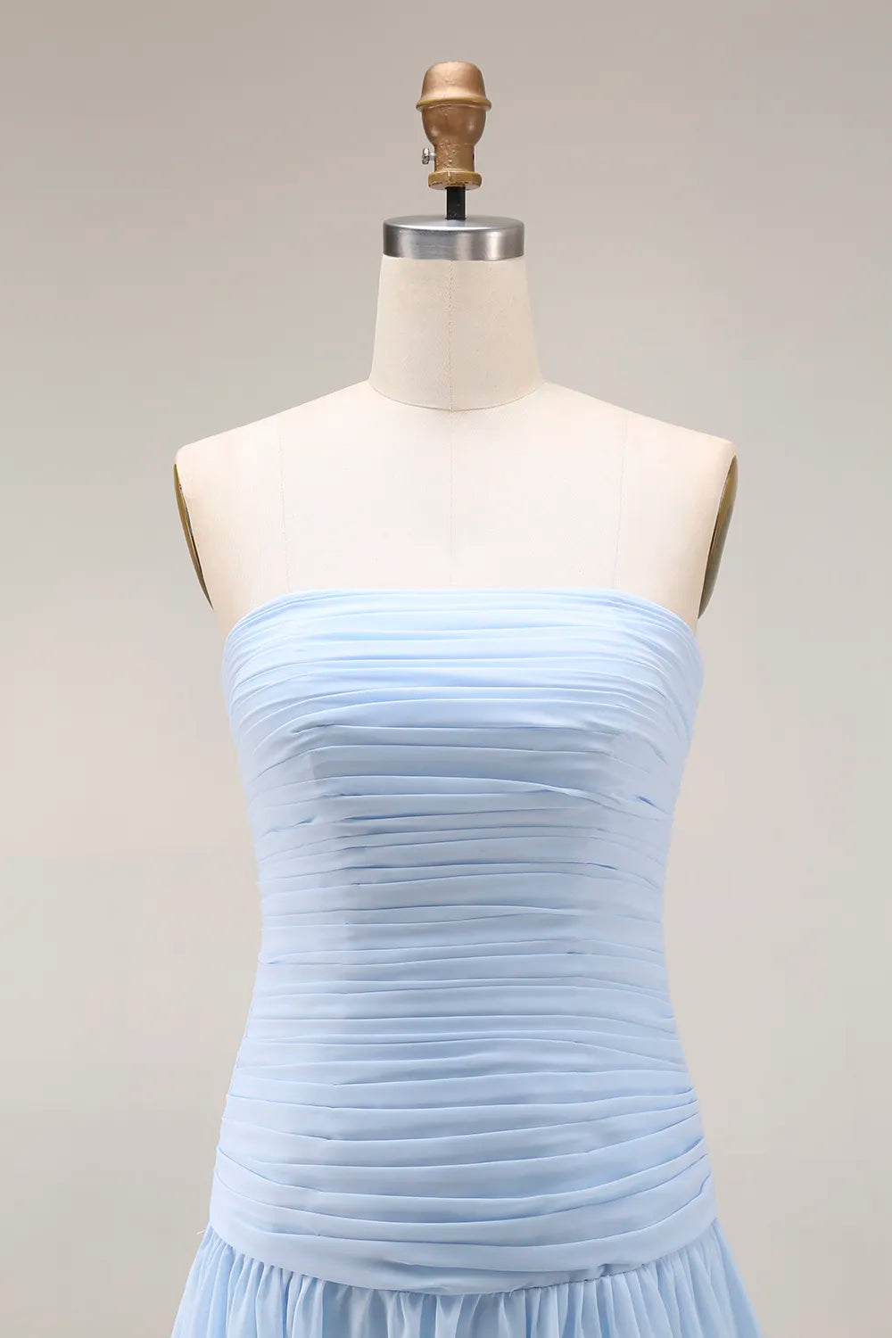 Gwen | Ruched Strapless Drop Waist Maxi Bridesmaid Dress