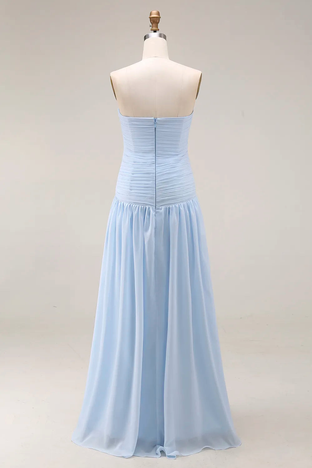 Gwen | Ruched Strapless Drop Waist Maxi Bridesmaid Dress