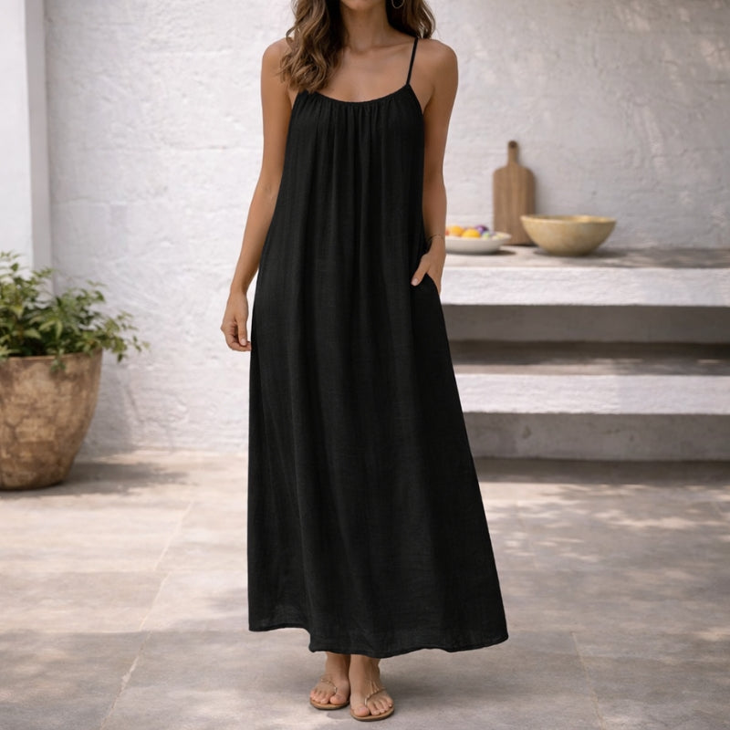 Lena | Open Back Spaghetti Strap Sundress