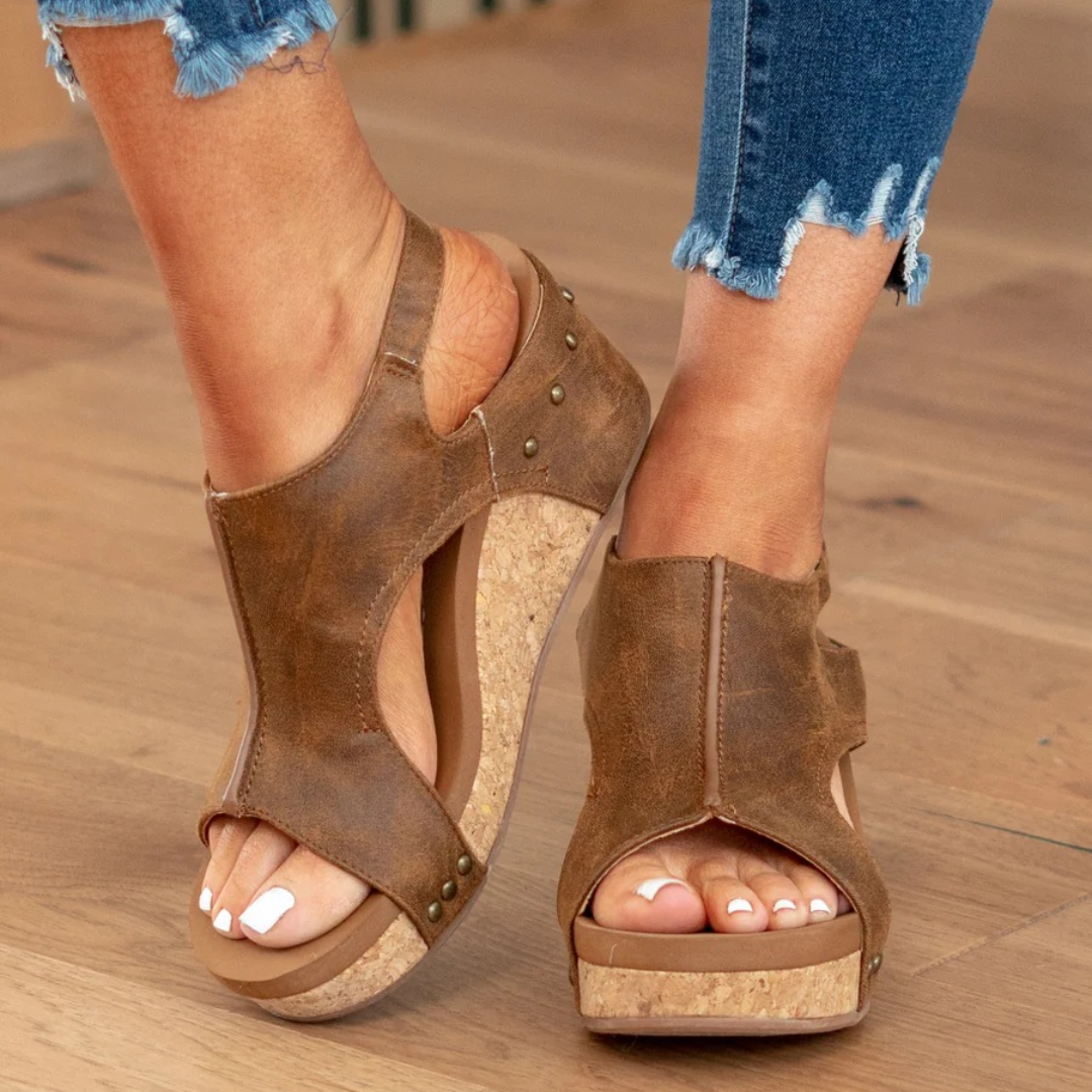 Cora | Open Toe Stylish Platform Wedge Sandals