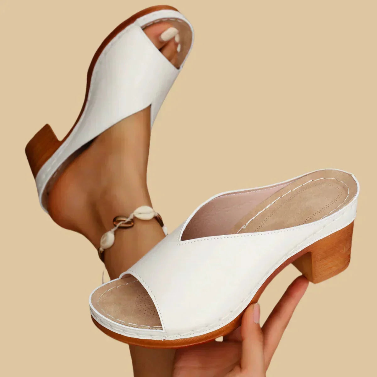 Lily | Open Toe Mule Platform Block Heeled Sandals