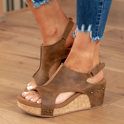 Cora | Open Toe Stylish Platform Wedge Sandals
