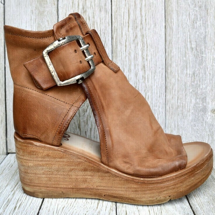 Romy | Double Buckle Platform Wedge Sandals