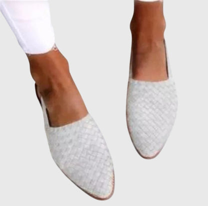 Blair | Woven Pointed Toe Flat Comfort Sandals