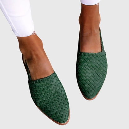 Blair | Woven Pointed Toe Flat Comfort Sandals