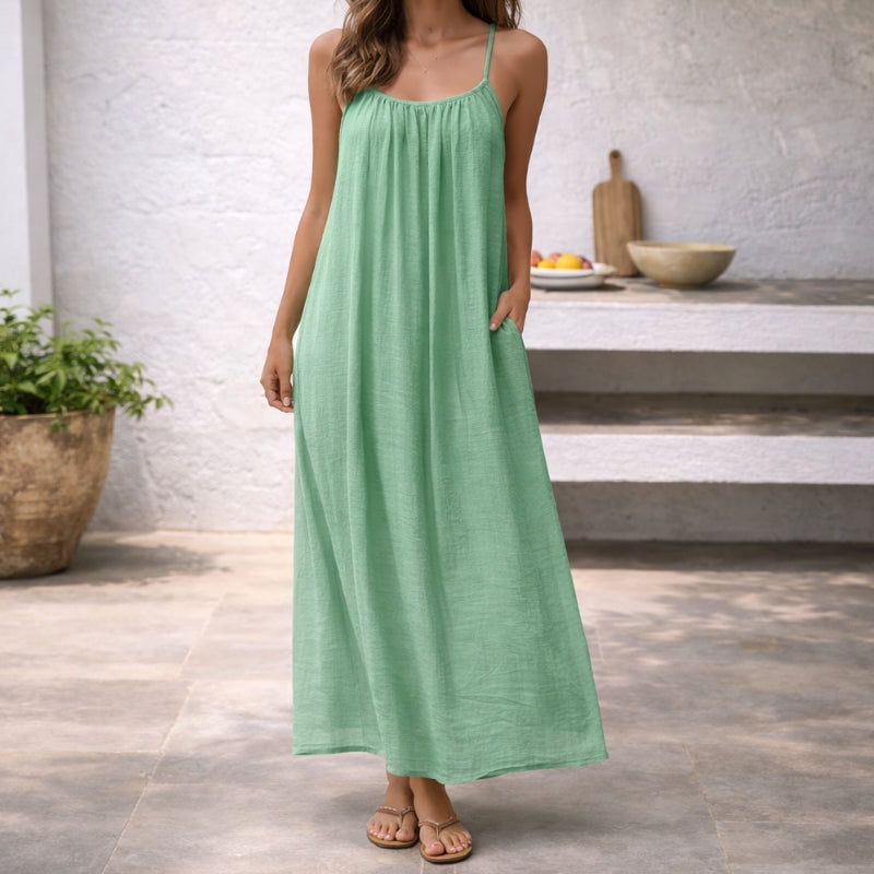 Lena | Open Back Spaghetti Strap Sundress