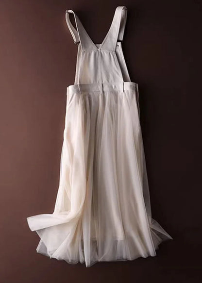 Eden | Tulle Skirt Denim Overall Midi Dress