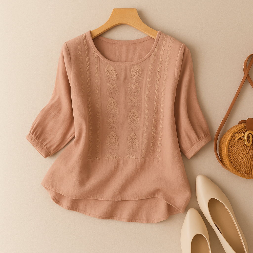 Lydia | Embroidered Puff Sleeve Boho Blouse