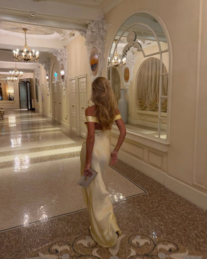 Natalie | Off Shoulder Ruched Wedding Guest Maxi Dress