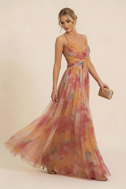 Sienna | Elegant Floral Boho Wedding Guest Maxi Dress