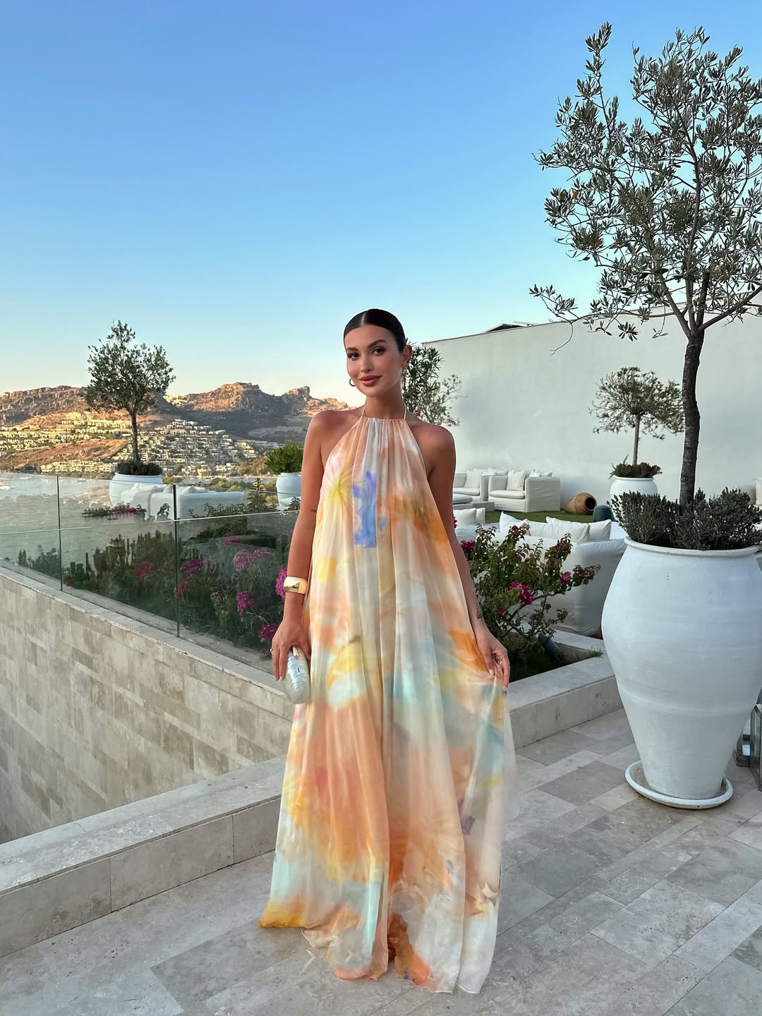 Mia | Halter Backless Chiffon Maxi Wedding Guest Dress