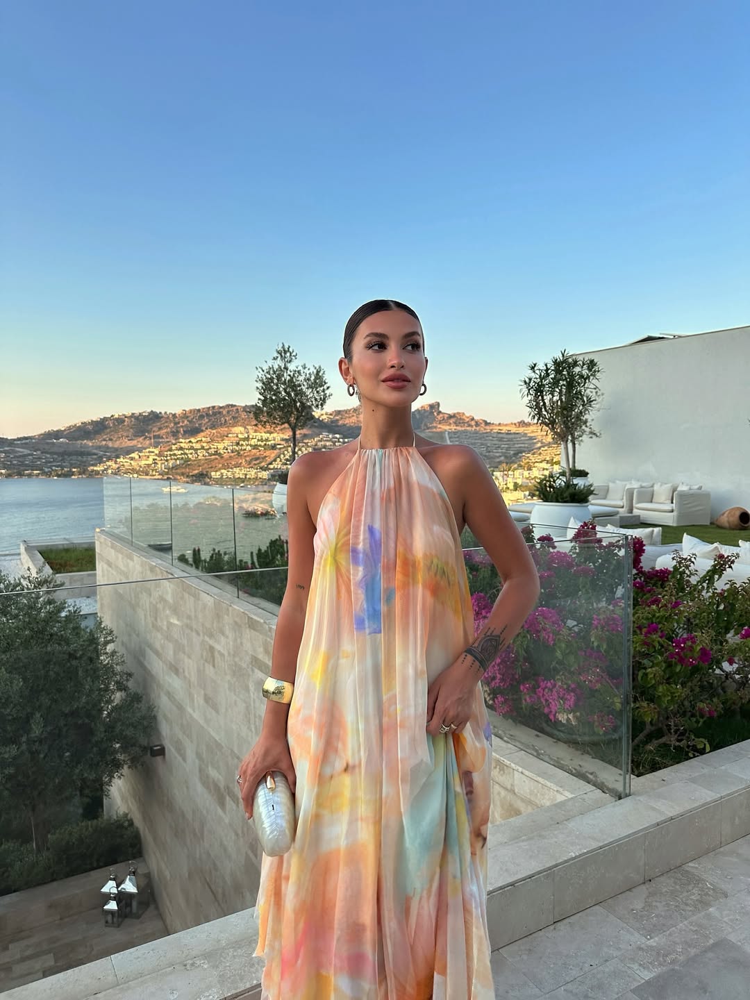 Mia | Halter Backless Chiffon Maxi Wedding Guest Dress