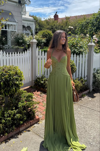 Isabelle | Lace Corset Halter Wedding Guest Maxi Dress