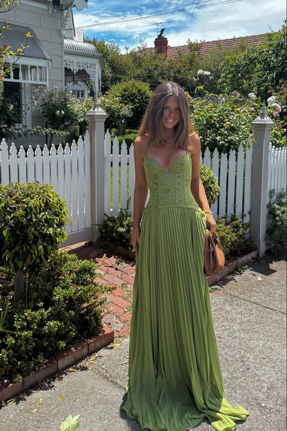 Isabelle | Lace Corset Halter Wedding Guest Maxi Dress