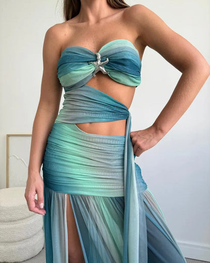 Sloane | Cutout Backless Chiffon Maxi Summer Dress