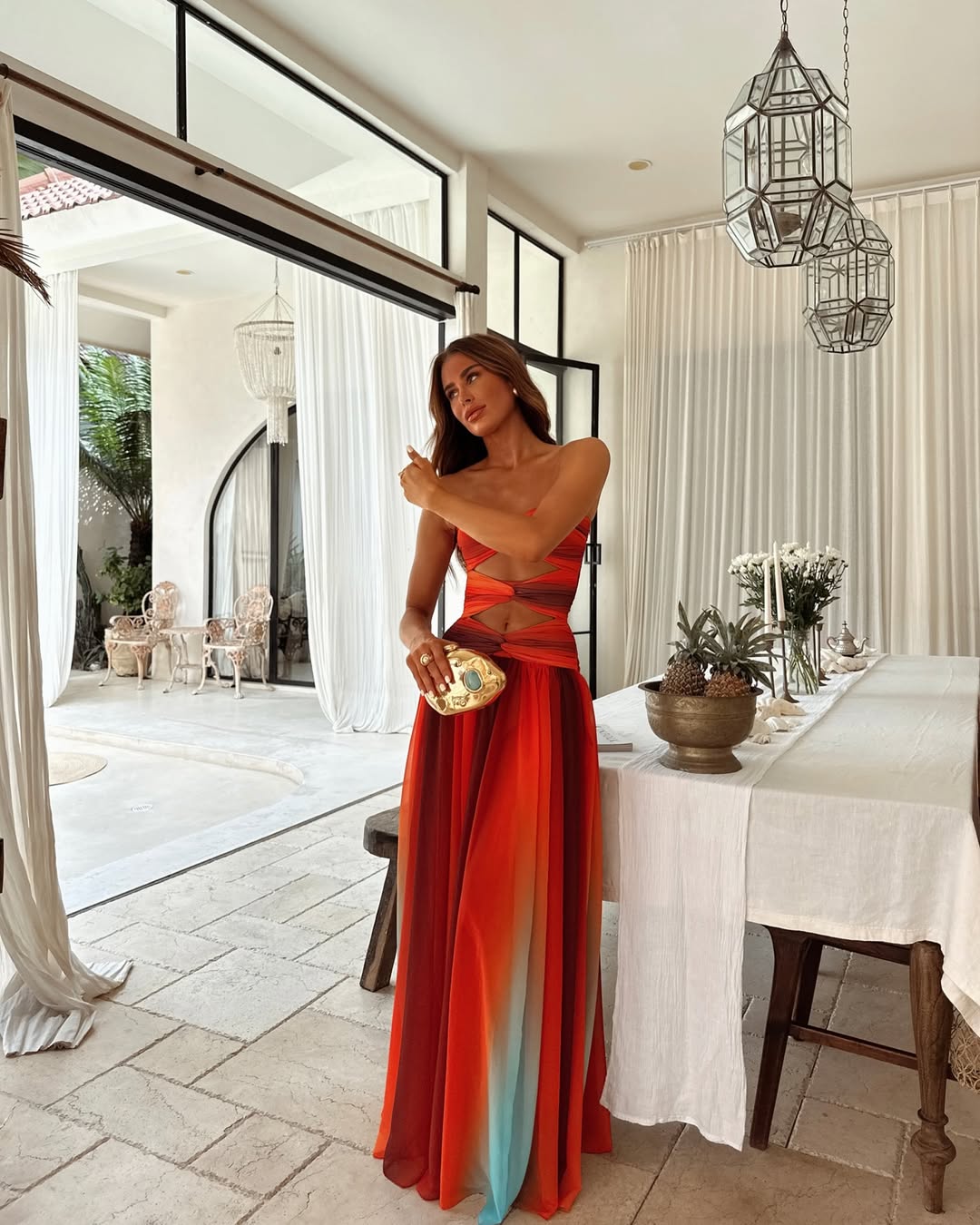 Sloane | Cutout Backless Chiffon Maxi Summer Dress
