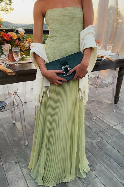 Vivienne | Strapless Drop Waist Wedding Guest Maxi Dress
