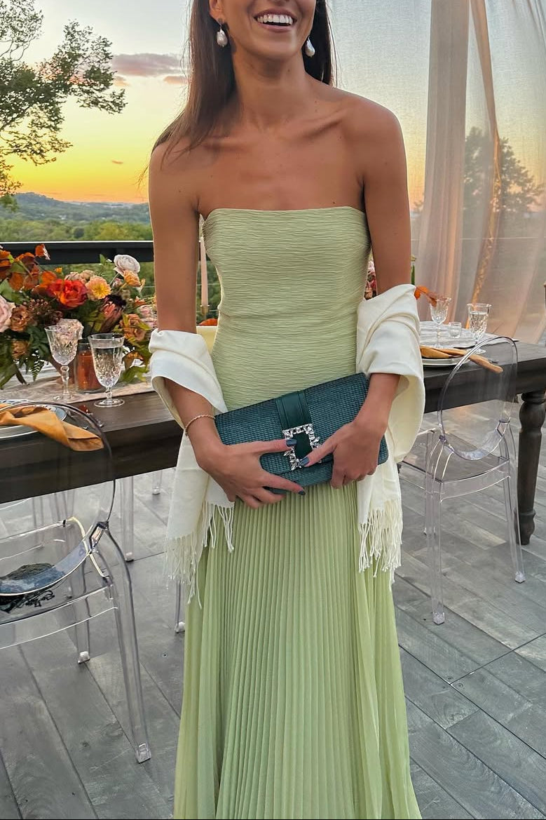 Vivienne | Strapless Drop Waist Wedding Guest Maxi Dress