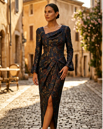 Emily | Elegant Pleated Midi Dress