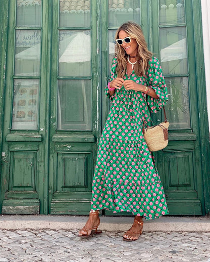 Freya | Ruffle Boho Summer Beach Maxi Dress