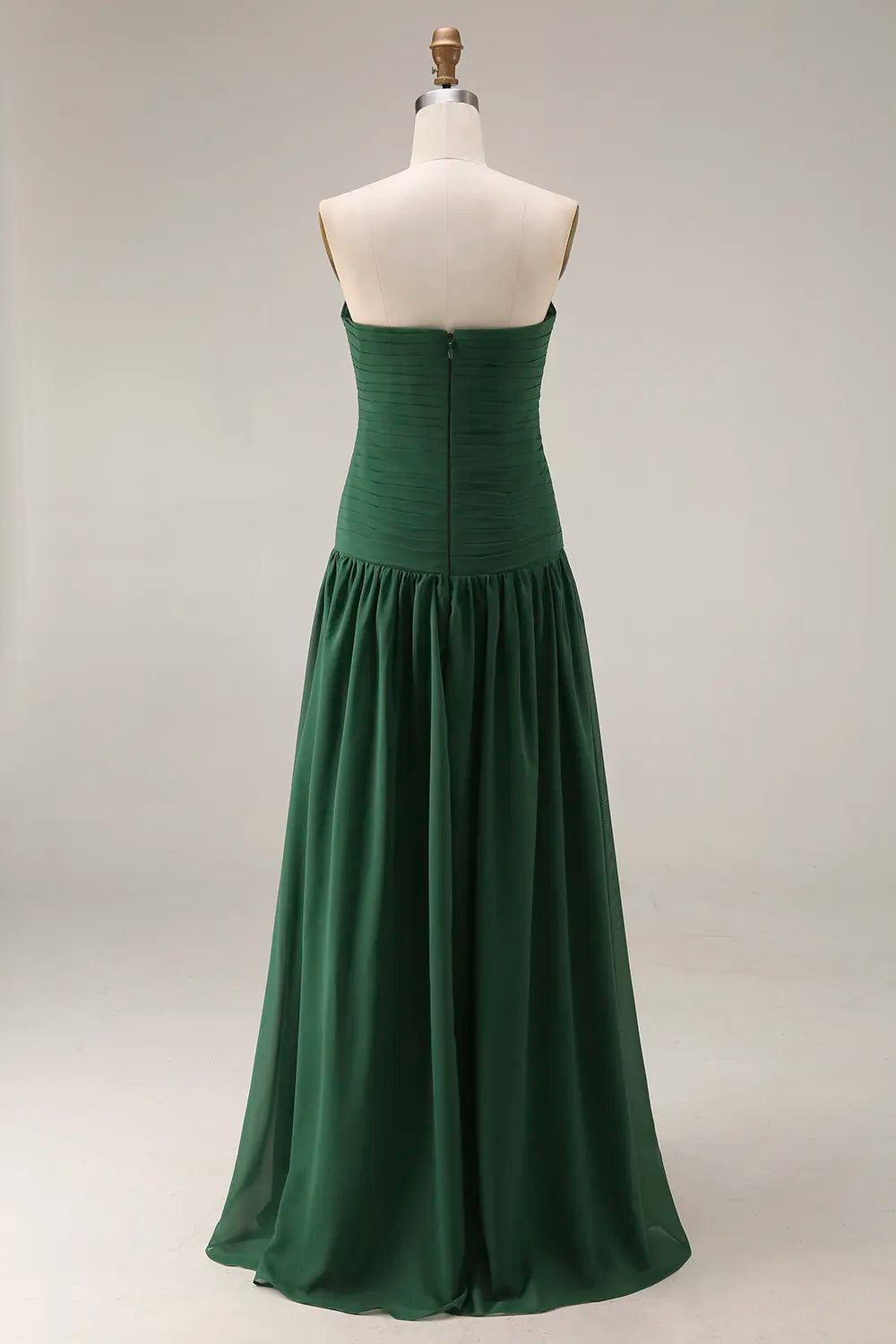 Gwen | Ruched Strapless Drop Waist Maxi Bridesmaid Dress