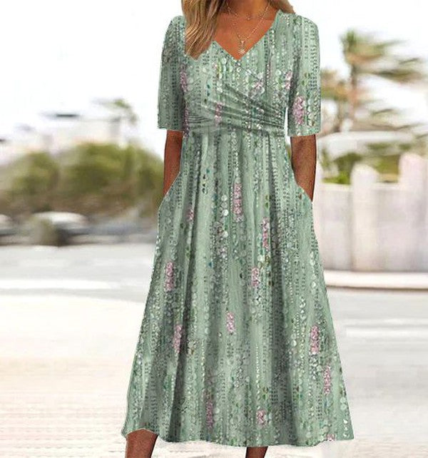 Clara | Floral Wrap Summer Midi Dress