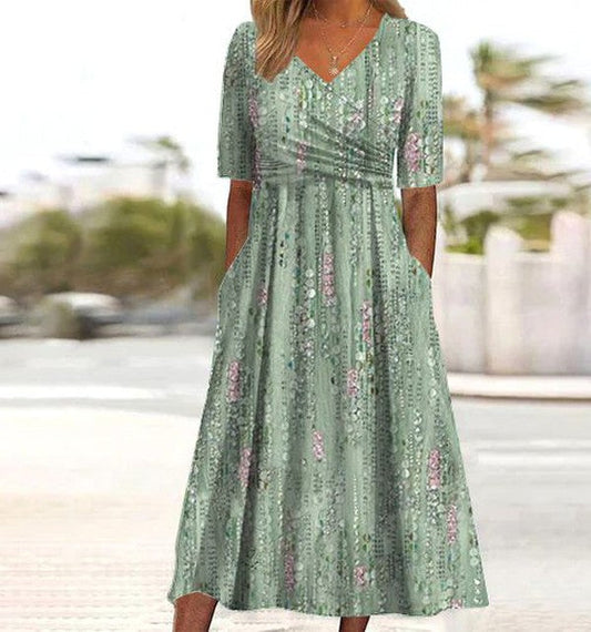 Clara | Floral Wrap Summer Midi Dress