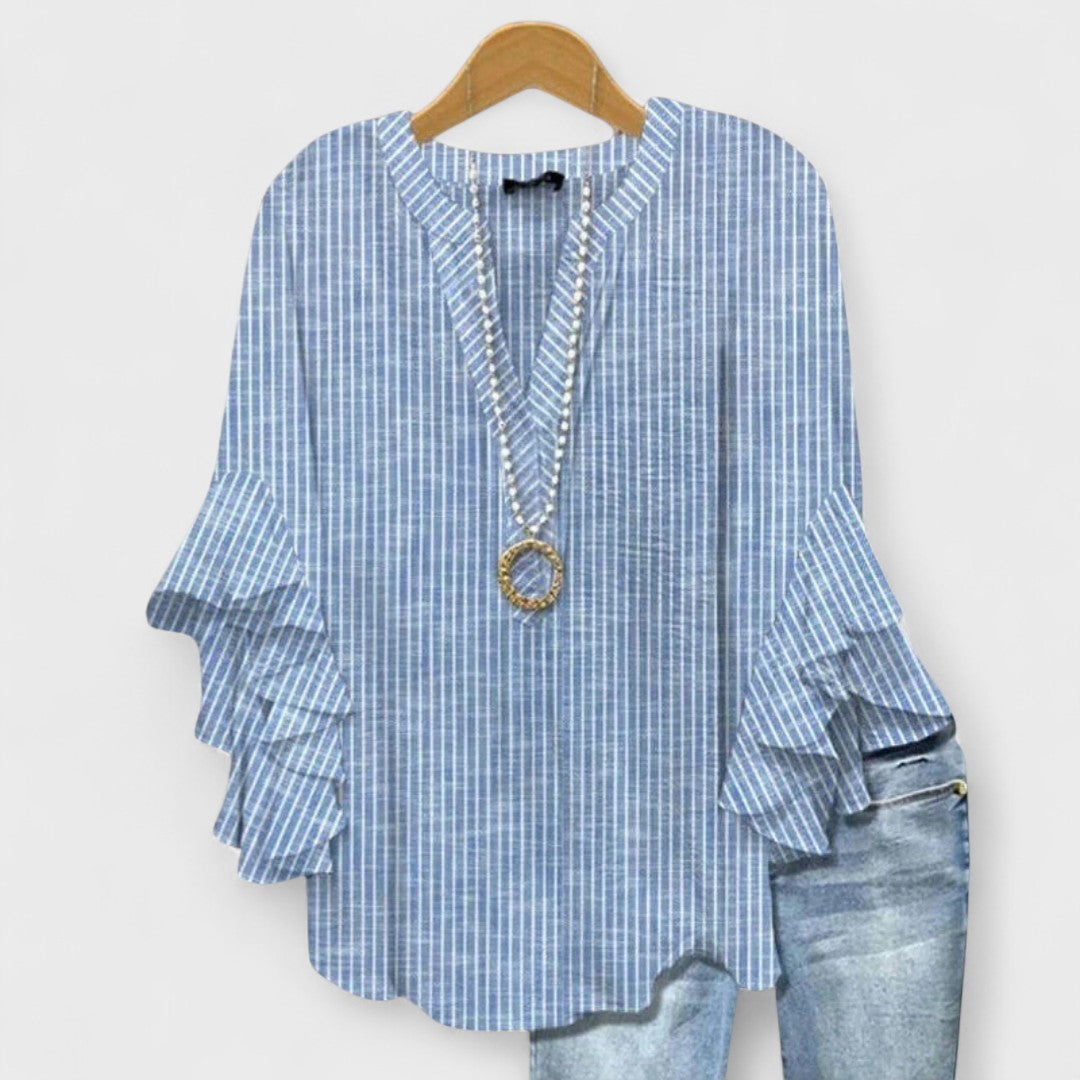 Loretta | Floral Ruffle Sleeve Day Blouse