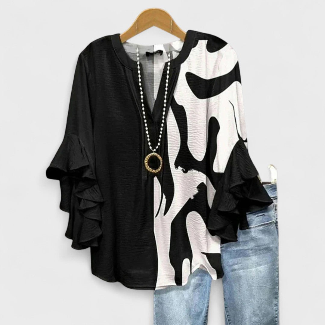 Loretta | Floral Ruffle Sleeve Day Blouse