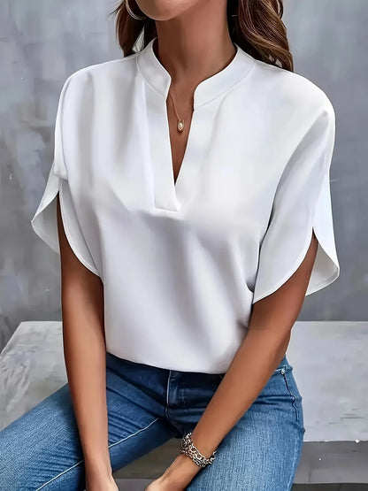 Tessa | V Neck Split Sleeve Chiffon Blouse
