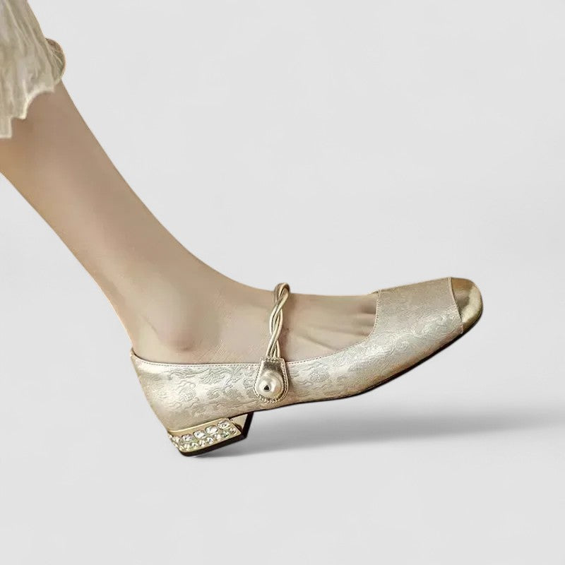 Gem | Pearl Chain Strap Comfortable Mary Jane Shoes