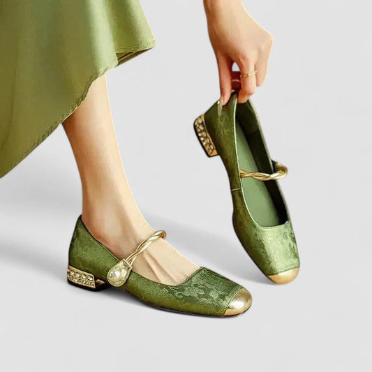 Gem | Pearl Chain Strap Comfortable Mary Jane Shoes