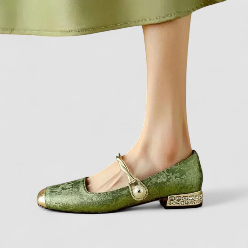 Gem | Pearl Chain Strap Comfortable Mary Jane Shoes