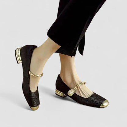 Gem | Pearl Chain Strap Comfortable Mary Jane Shoes