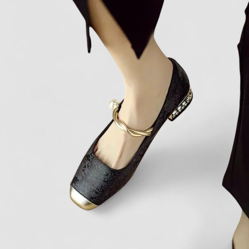 Gem | Pearl Chain Strap Comfortable Mary Jane Shoes