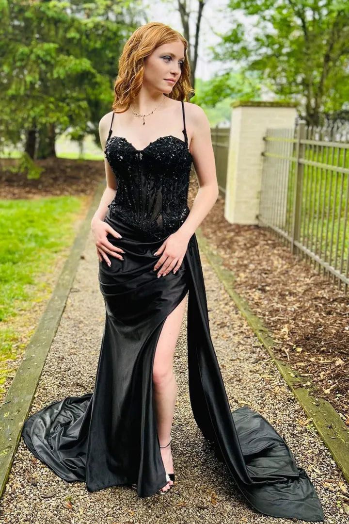 June | Sequin Lace Corset Spaghetti Strap Bridesmaid Dress