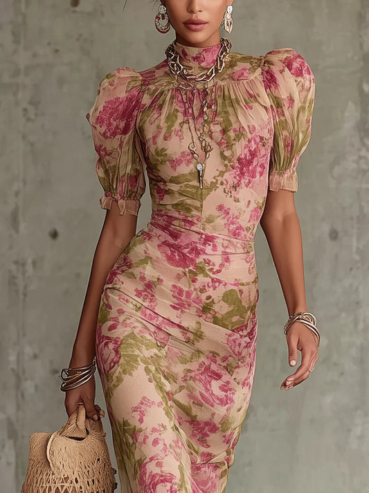 Colette | Elegant Vintage Floral Wedding Guest Maxi Dress