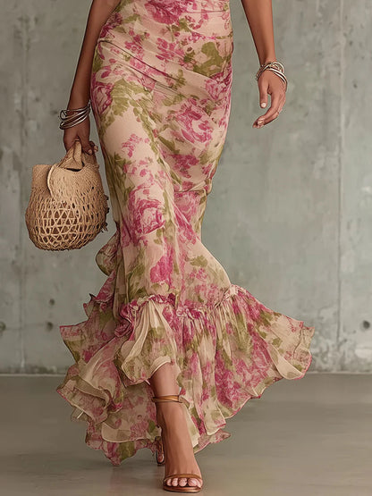 Colette | Elegant Vintage Floral Wedding Guest Maxi Dress