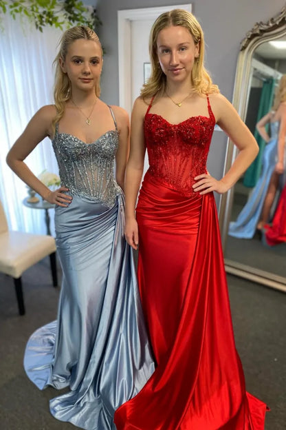 June | Sequin Lace Corset Spaghetti Strap Bridesmaid Dress