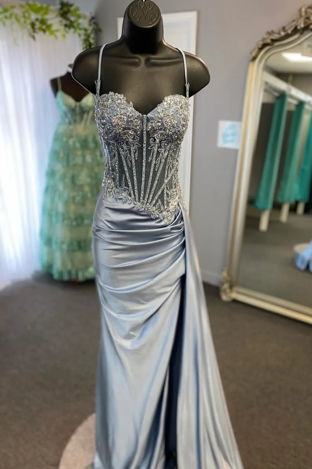 June | Sequin Lace Corset Spaghetti Strap Bridesmaid Dress