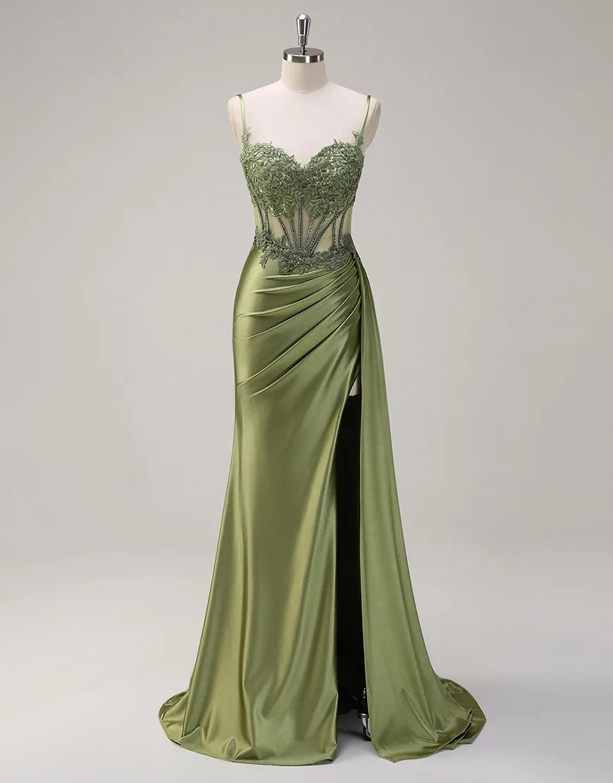 June | Sequin Lace Corset Spaghetti Strap Bridesmaid Dress
