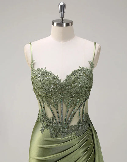 June | Sequin Lace Corset Spaghetti Strap Bridesmaid Dress