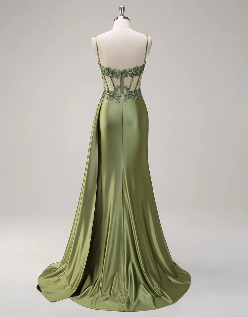 June | Sequin Lace Corset Spaghetti Strap Bridesmaid Dress
