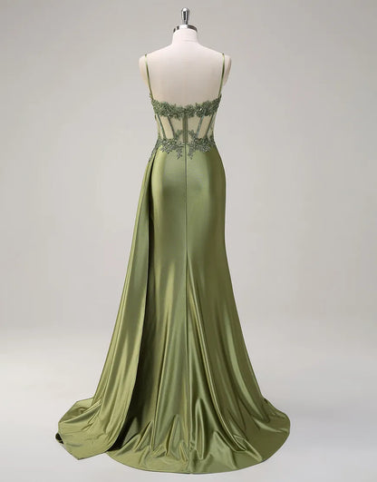 June | Sequin Lace Corset Spaghetti Strap Bridesmaid Dress