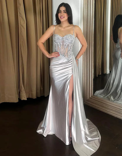 June | Sequin Lace Corset Spaghetti Strap Bridesmaid Dress