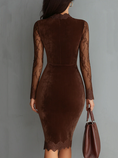Phoebe | Bodycon Lace Sleeve Wedding Guest Cocktail Dress
