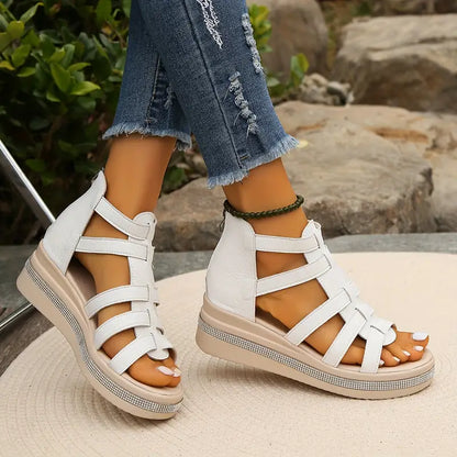 Gina | Rhinestone Comfort Platform Sandals