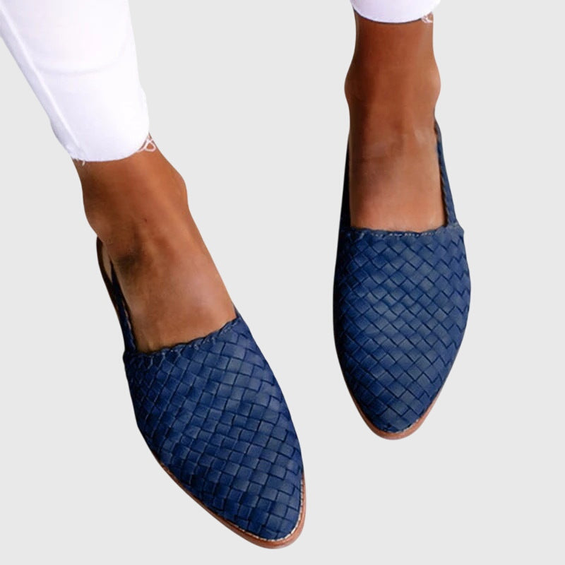 Blair | Woven Pointed Toe Flat Comfort Sandals