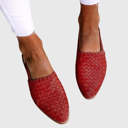 Blair | Woven Pointed Toe Flat Comfort Sandals