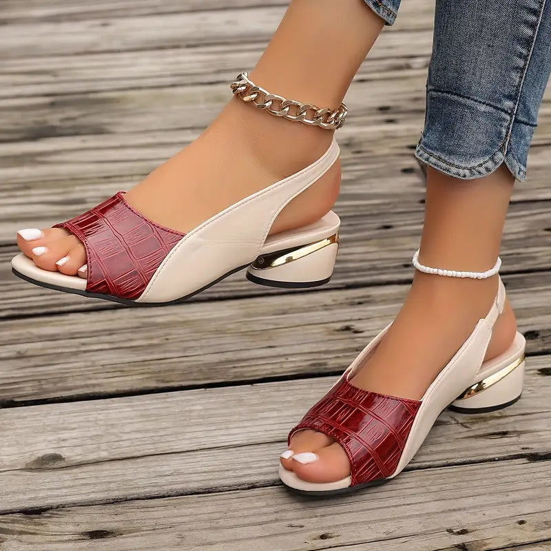 Croc Slingback Comfort Heeled Sandals